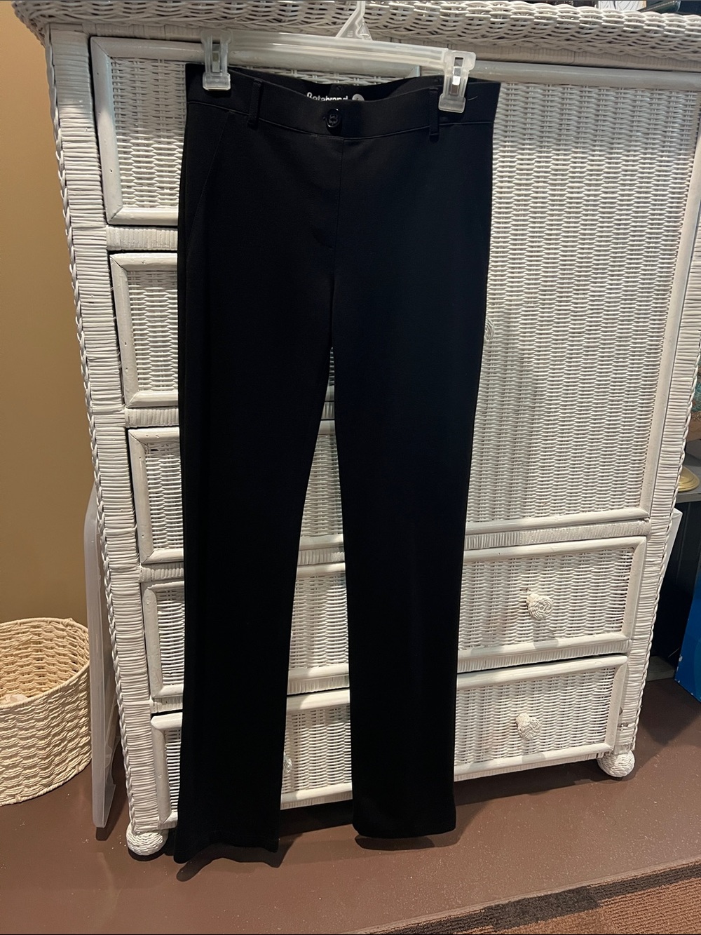 Betabrand Black Straight-Leg Women's Trousers